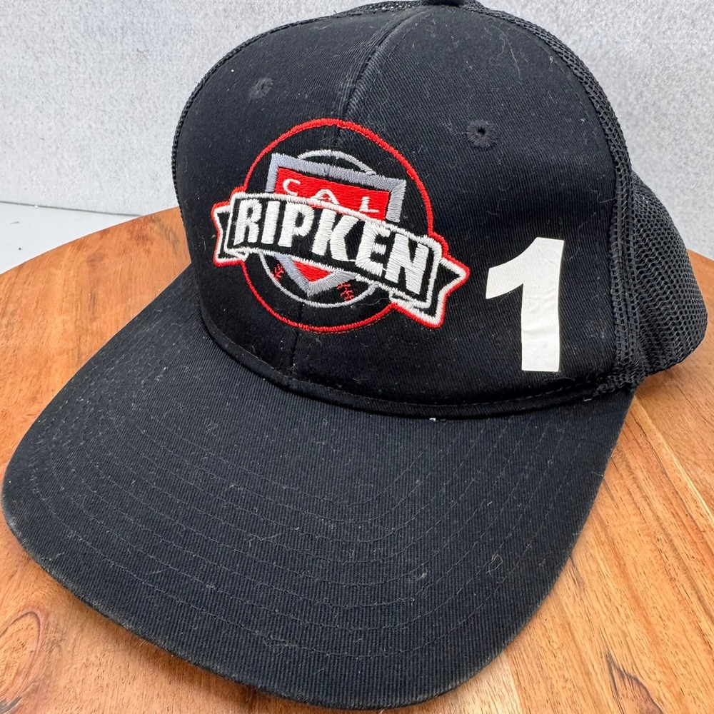 Port Authority Cal Ripken Baseball Cap Trucker Hat Number 1 Black Bmore Orioles